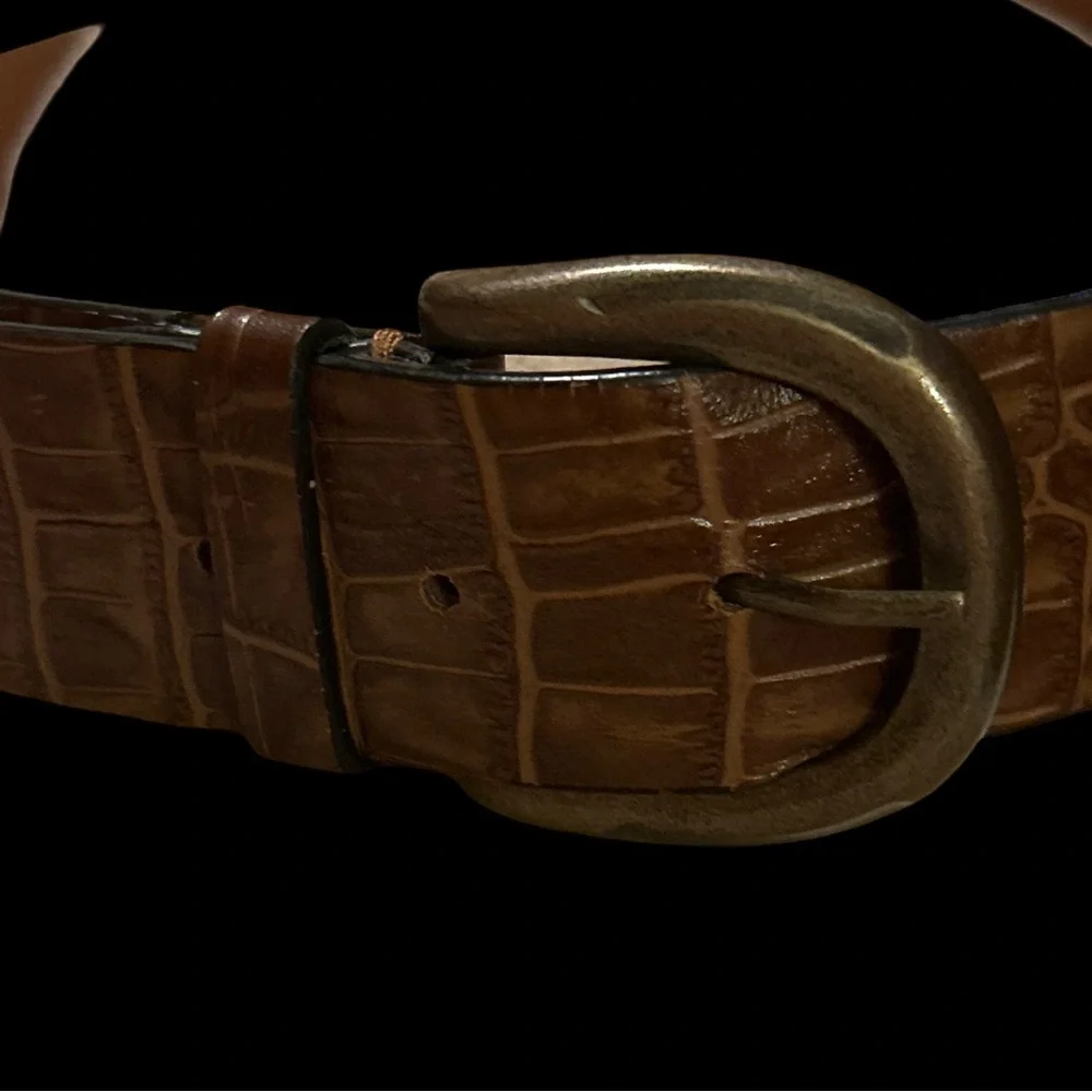 New Diba true Elegant Brown Crocodile-Embossed Belt‎